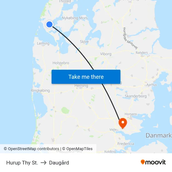 Hurup Thy St. to Daugård map