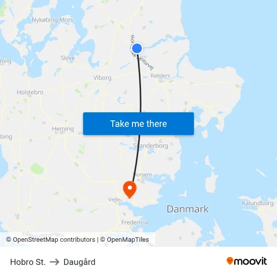 Hobro St. to Daugård map