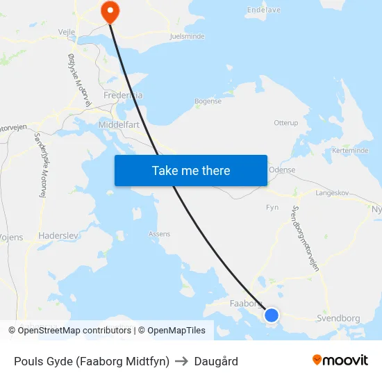 Pouls Gyde (Faaborg Midtfyn) to Daugård map
