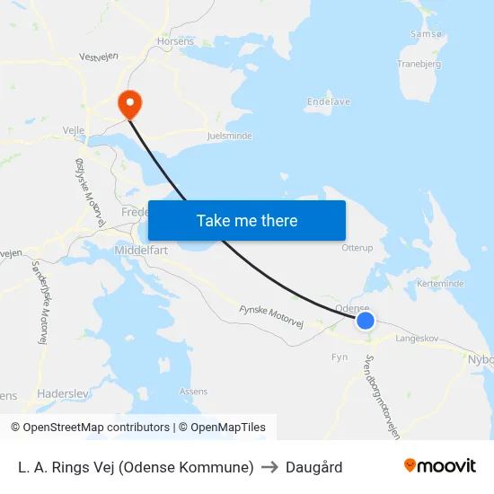 L. A. Rings Vej (Odense Kommune) to Daugård map