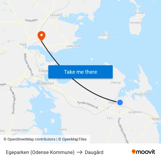 Egeparken (Odense Kommune) to Daugård map