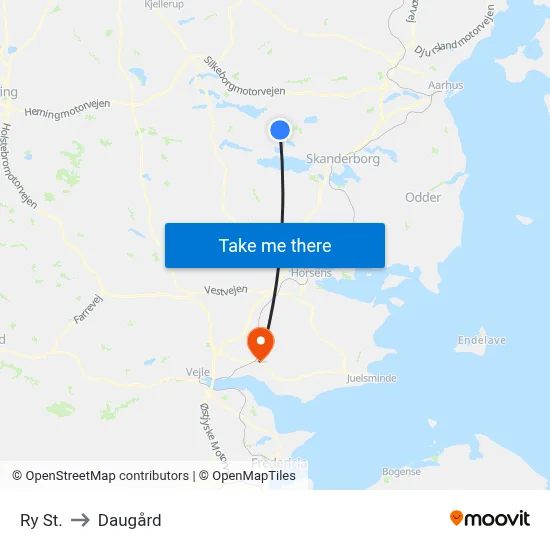Ry St. to Daugård map