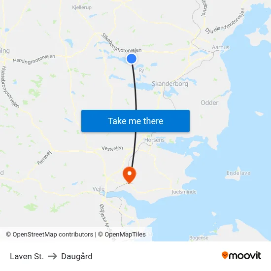Laven St. to Daugård map