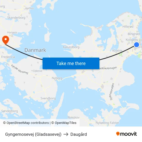 Gyngemosevej (Gladsaxevej) to Daugård map