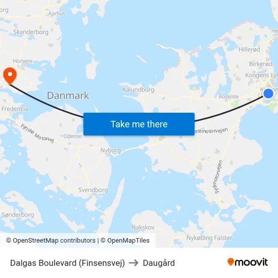 Dalgas Boulevard (Finsensvej) to Daugård map