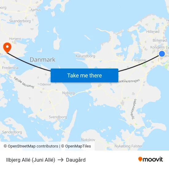 Ilbjerg Allé (Juni Allé) to Daugård map