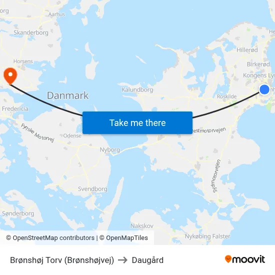 Brønshøj Torv (Brønshøjvej) to Daugård map