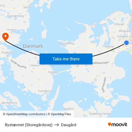 Bystævnet (Storegårdsvej) to Daugård map