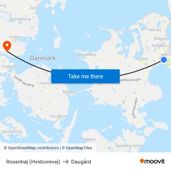 Rosenhøj (Hvidovrevej) to Daugård map