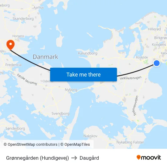 Grønnegården (Hundigevej) to Daugård map