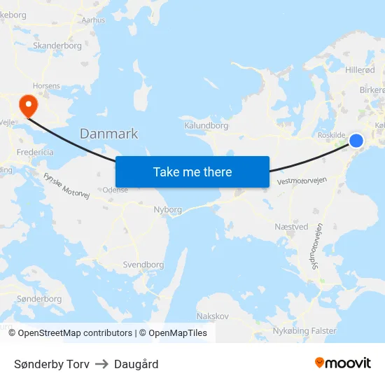 Sønderby Torv to Daugård map