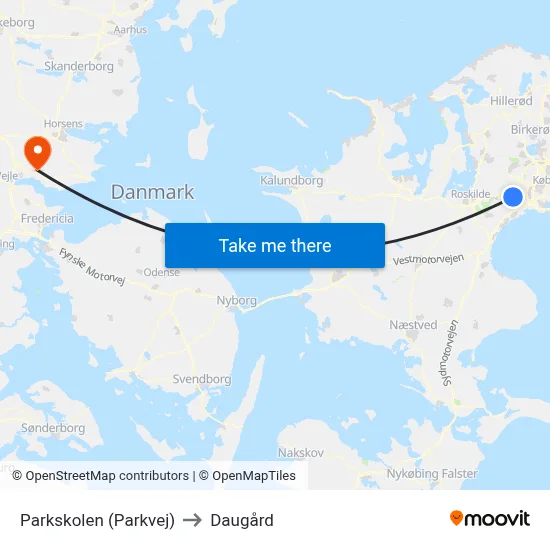 Parkskolen (Parkvej) to Daugård map