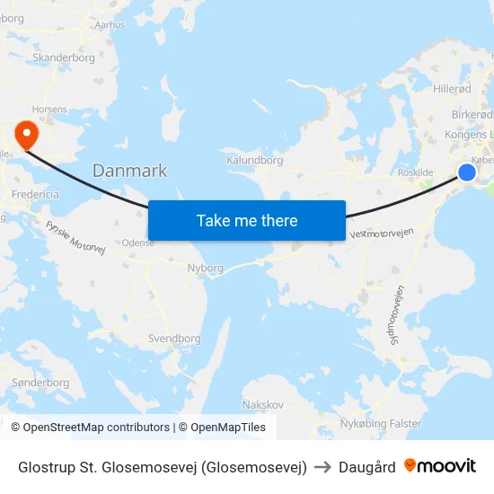 Glostrup St. Glosemosevej (Glosemosevej) to Daugård map
