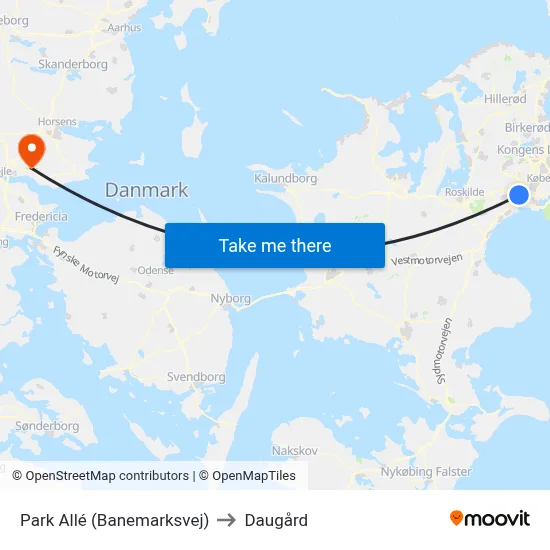 Park Allé (Banemarksvej) to Daugård map