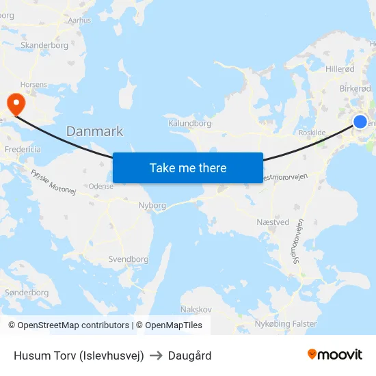Husum Torv (Islevhusvej) to Daugård map
