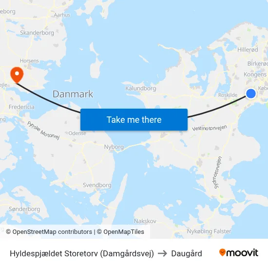 Hyldespjældet Storetorv (Damgårdsvej) to Daugård map
