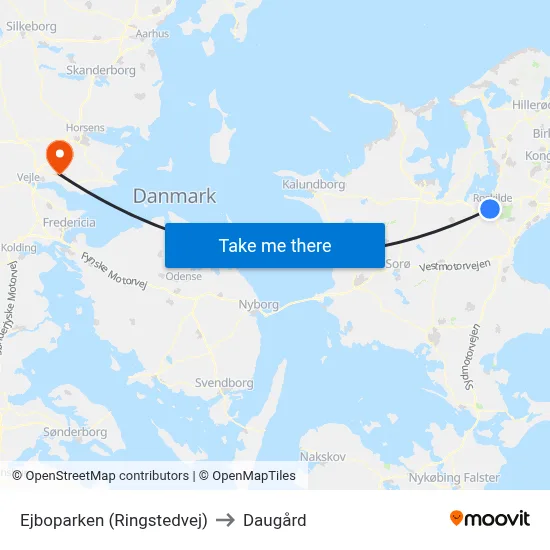 Ejboparken (Ringstedvej) to Daugård map