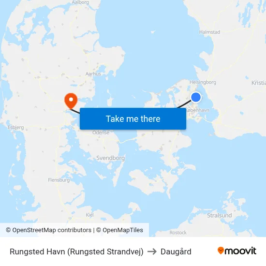 Rungsted Havn (Rungsted Strandvej) to Daugård map