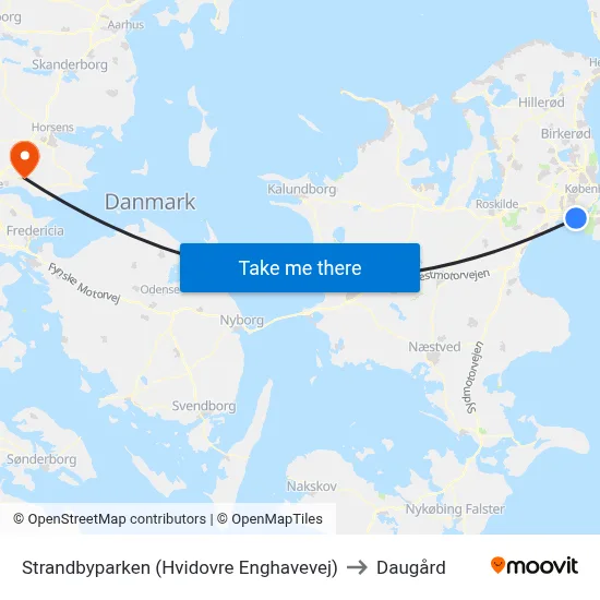 Strandbyparken (Hvidovre Enghavevej) to Daugård map