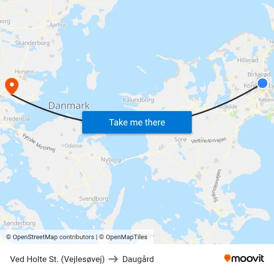Ved Holte St. (Vejlesøvej) to Daugård map