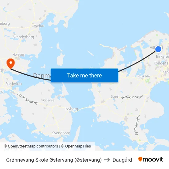 Grønnevang Skole Østervang (Østervang) to Daugård map