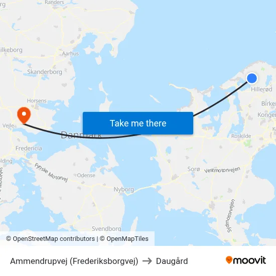 Ammendrupvej (Frederiksborgvej) to Daugård map