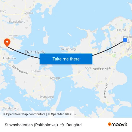 Stavnsholtstien (Paltholmvej) to Daugård map