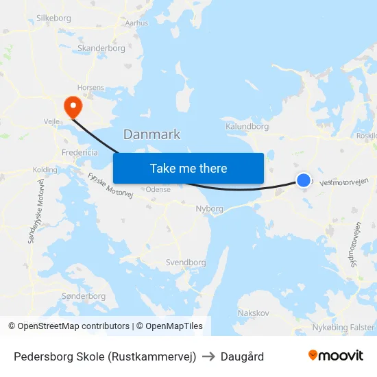 Pedersborg Skole (Rustkammervej) to Daugård map