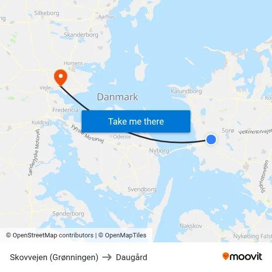 Skovvejen (Grønningen) to Daugård map
