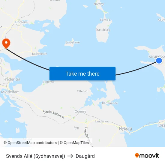 Svends Allé (Sydhavnsvej) to Daugård map