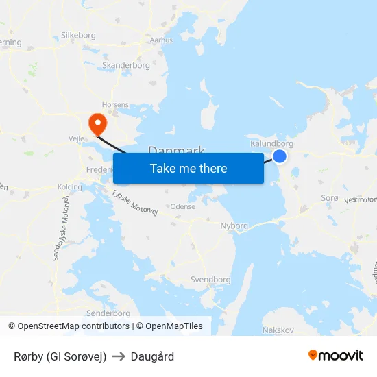 Rørby (Gl Sorøvej) to Daugård map