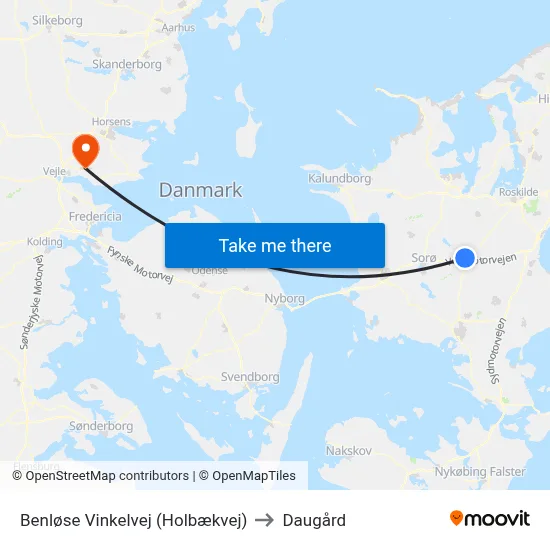 Benløse Vinkelvej (Holbækvej) to Daugård map