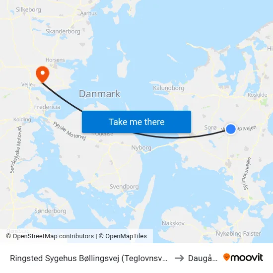 Ringsted Sygehus Bøllingsvej (Teglovnsvej) to Daugård map
