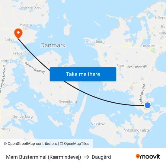 Mern Busterminal (Kærmindevej) to Daugård map