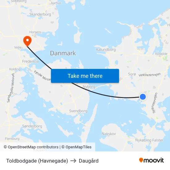 Toldbodgade (Havnegade) to Daugård map