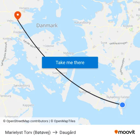 Marielyst Torv (Bøtøvej) to Daugård map