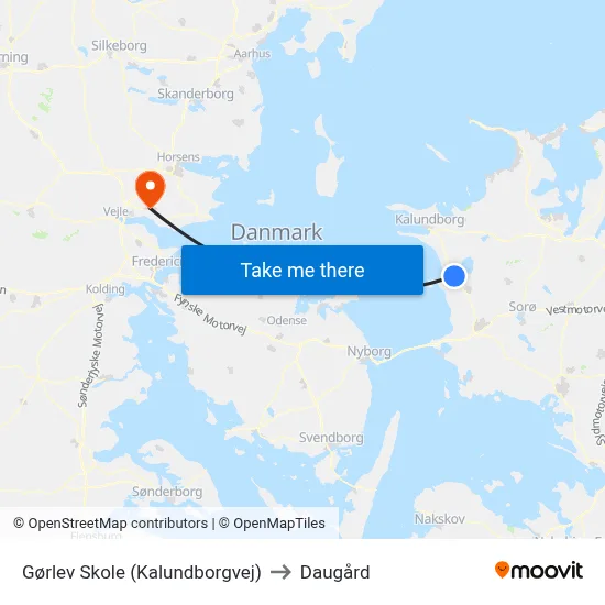 Gørlev Skole (Kalundborgvej) to Daugård map