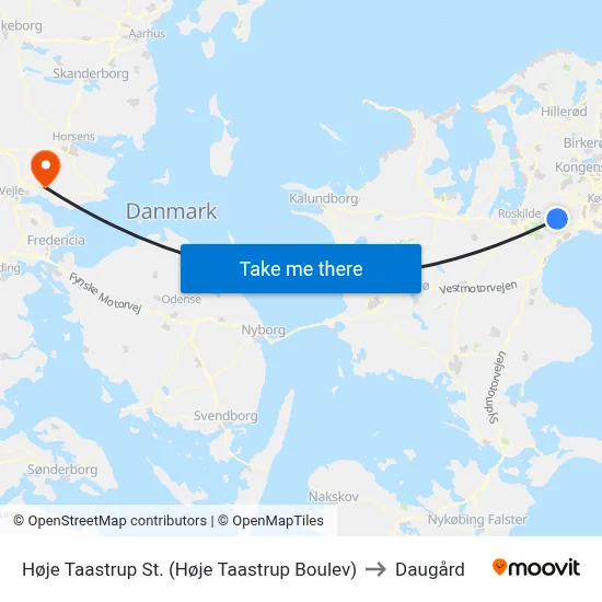 Høje Taastrup St. (Høje Taastrup Boulev) to Daugård map