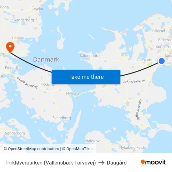 Firkløverparken (Vallensbæk Torvevej) to Daugård map