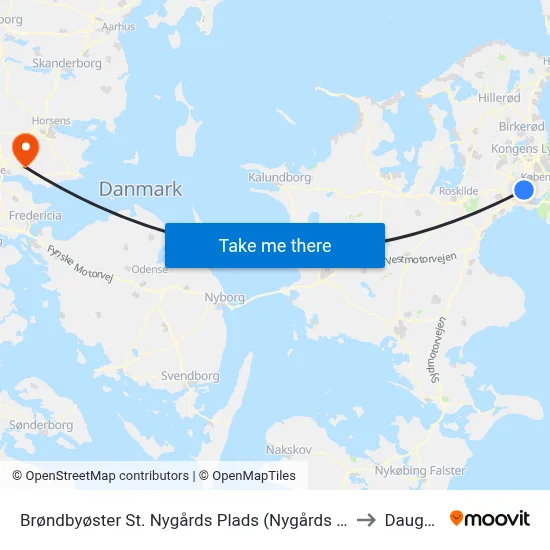 Brøndbyøster St. Nygårds Plads (Nygårds Plads) to Daugård map
