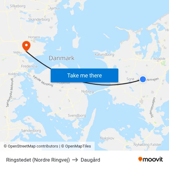 Ringstedet (Nordre Ringvej) to Daugård map