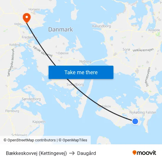 Bækkeskovvej (Kettingevej) to Daugård map