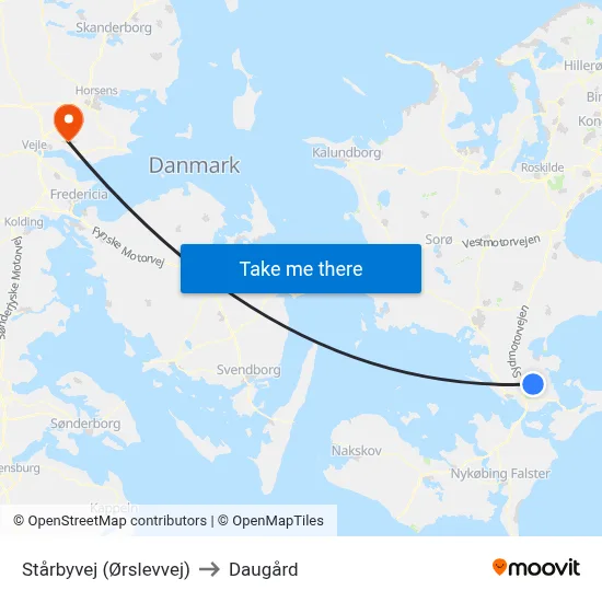 Stårbyvej (Ørslevvej) to Daugård map