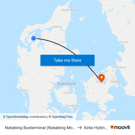 Nykøbing Busterminal (Nykøbing Mors) to Kirke Hyllinge map