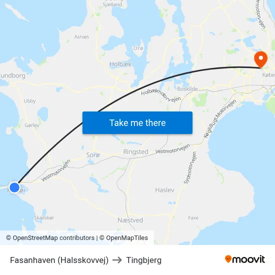 Fasanhaven (Halsskovvej) to Tingbjerg map