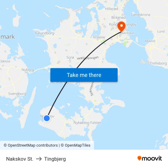 Nakskov St. to Tingbjerg map