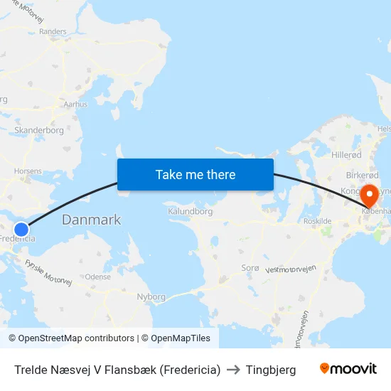 Trelde Næsvej V Flansbæk (Fredericia) to Tingbjerg map