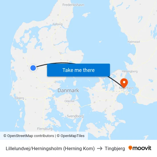 Lillelundvej/Herningsholm (Herning Kom) to Tingbjerg map