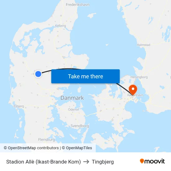 Stadion Allè (Ikast-Brande Kom) to Tingbjerg map