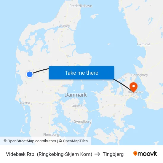Videbæk Rtb. (Ringkøbing-Skjern Kom) to Tingbjerg map